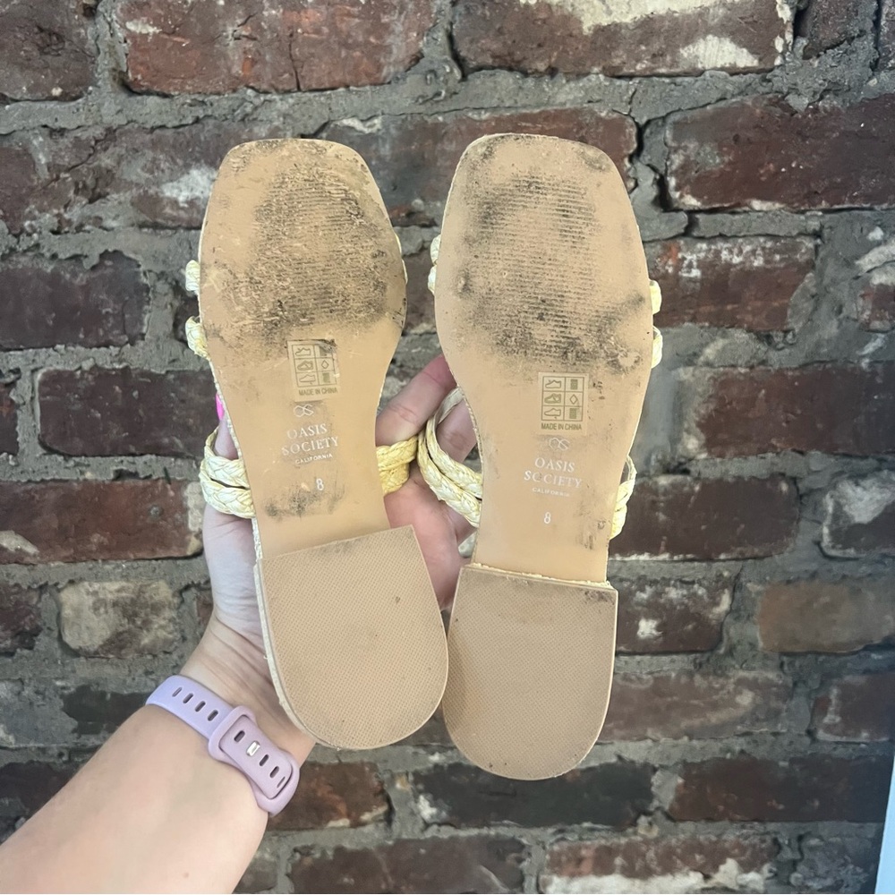 Oasis Society Women's Cream Braided Sandals - Picture 5 of 5